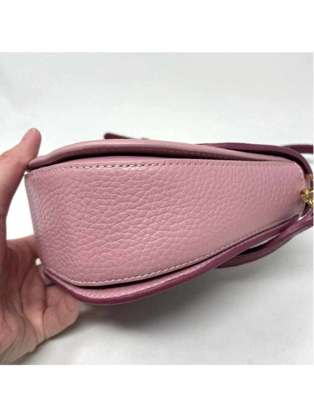 Lulu Guinness Small Leather Colorblock Pink Lips Shoulder Bag - Picture 6 of 11